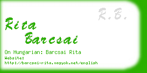 rita barcsai business card